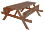 Masivní dřevěný pivní set se sklopnými lavice 180 cm (mořený)