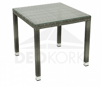 Zahradní ratanový stůl NAPOLI 80x80 cm (šedá)