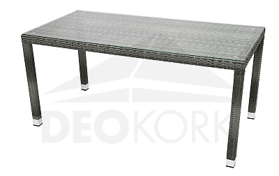Zahradní ratanový stůl NAPOLI 160x80 cm (šedá)