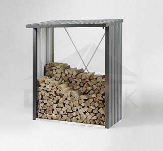 Víceúčelový sklad krbového dřeva - dřevník WoodStock 157 x 102 (tmavě šedá metalíza)