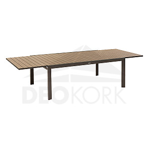 Hliníkový stůl BRIXEN 200/320 cm (šedo-hnědá)