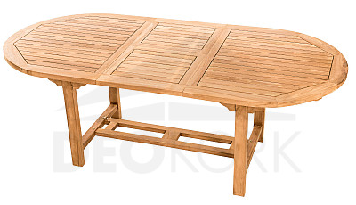 Zahradní oválný stůl SANTIAGO 160/210 x 100 cm (teak)