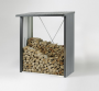 Víceúčelový sklad krbového dřeva - dřevník WoodStock 157 x 102 (šedý křemen metalíza)