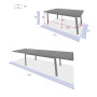 Hliníkový stůl NOVARA 170/264 cm (antracit)
